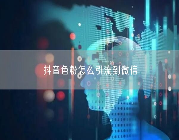 抖音色粉怎么引流到微信