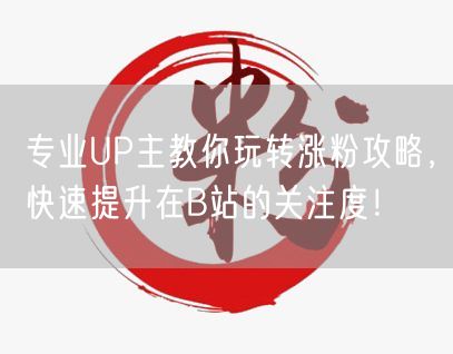 专业UP主教你玩转涨粉攻略，快速提升在B站的关注度！